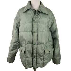 Stag Trail Country Vintage Green Bomber Puffer Jacket
